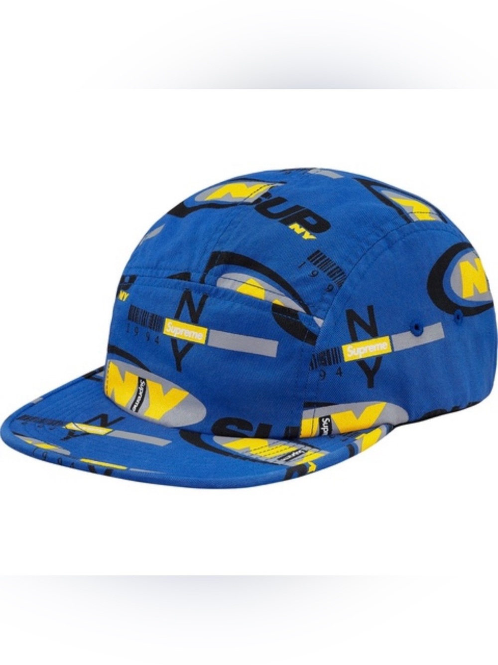 Supreme Blue NY Graphic Camp Cap with Yellow Accents